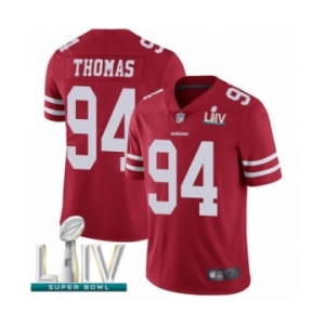 Men's San Francisco 49ers #94 Solomon Thomas Red Team Color Vapor Untouchable Limited Player Super Bowl LIV Bound Football Jersey