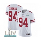 Men's San Francisco 49ers #94 Solomon Thomas White Vapor Untouchable Limited Player Super Bowl LIV Bound Football Jersey