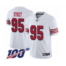 Men's San Francisco 49ers #95 Kentavius Street Limited White Rush Vapor Untouchable 100th Season Football Jersey