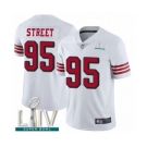 Men's San Francisco 49ers #95 Kentavius Street Limited White Rush Vapor Untouchable Super Bowl LIV Bound Football Jersey