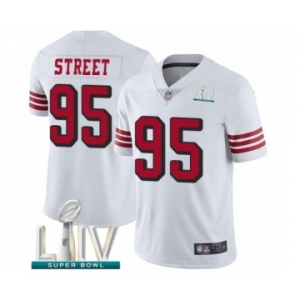 Men's San Francisco 49ers #95 Kentavius Street Limited White Rush Vapor Untouchable Super Bowl LIV Bound Football Jersey