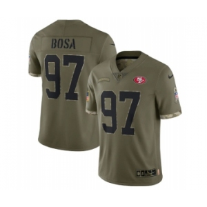 Men's San Francisco 49ers #97 Nick Bosa 2022 Olive Salute To Service Limited Stitched Jersey