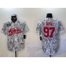 Men's San Francisco 49ers #97 Nick Bosa Arctic Camo 2024 Salute to Service Stitched Baseball Jersey