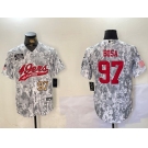 Men's San Francisco 49ers #97 Nick Bosa Arctic Camo 2024 Salute to Service Stitched Baseball Jerseys