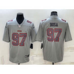 Men's San Francisco 49ers #97 Nick Bosa Grey Atmosphere Fashion 2022 Vapor Untouchable Stitched Limited Jersey