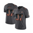 Men's San Francisco 49ers #97 Nick Bosa Limited Black USA Flag 2019 Salute To Service Football Jersey