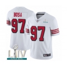 Men's San Francisco 49ers #97 Nick Bosa Limited White Rush Vapor Untouchable Super Bowl LIV Bound Football Jersey