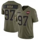 Men's San Francisco 49ers #97 Nick Bosa Olive 2025 Salute to Service Limited Football Stitched Jersey