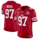 Men's San Francisco 49ers #97 Nick Bosa Red 2024 F.U.S.E. Super Bowl LVIII Patch And 2-star C Patch Vapor Untouchable Limited Football Stitched Jersey