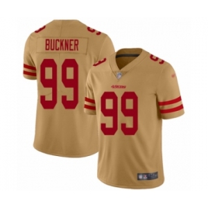 Men's San Francisco 49ers #99 DeForest Buckner Limited Gold Inverted Legend Football Jersey