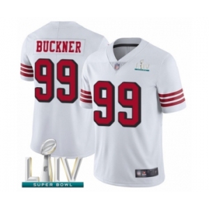 Men's San Francisco 49ers #99 DeForest Buckner Limited White Rush Vapor Untouchable Super Bowl LIV Bound Football Jersey