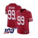 Men's San Francisco 49ers #99 DeForest Buckner Red Team Color Vapor Untouchable Limited Player 100th Season Football Jersey