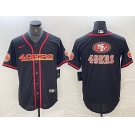 Men's San Francisco 49ers Big Logo Black Red Cool Base Stitched 2023 Baseball Jersey