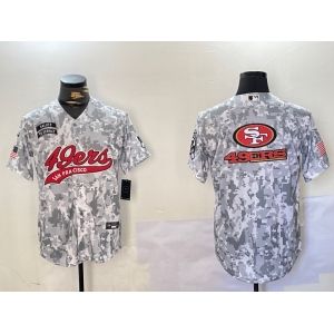 Men's San Francisco 49ers Blank Arctic Camo 2024 Salute to Service Stitched Baseball Jerseys