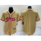 Men's San Francisco 49ers Blank Gold Stitched MLB Cool Base Nike Baseball Jersey