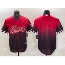 Men's San Francisco 49ers Blank Red Black With Patch Cool Base Stitched Baseball Jersey