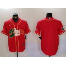 Men's San Francisco 49ers Red With Patch Cool Base Stitched Baseball Jersey