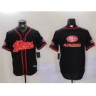 Men's San Francisco 49ers Team Big Logo Black With Patch Cool Base Stitched Baseball Jersey