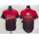 Men's San Francisco 49ers Team Big Logo Red Black With Patch Cool Base Stitched Baseball Jersey