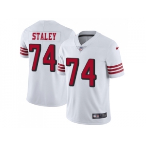 Nike San Francisco 49ers #74 Joe Staley White Rush Men Stitched NFL Vapor Untouchable Limited Jersey