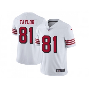 Nike San Francisco 49ers #81 Trent Taylor White Rush Men Stitched NFL Vapor Untouchable Limited Jersey