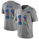 San Francisco 49ers #11 Brandon Aiyuk Men's Nike Multi-Color 2020 NFL Crucial Catch NFL Jersey Greyheather