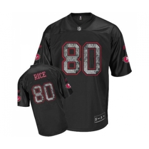 San Francisco 49ers #80 Jerry Rice Authentic Sideline Black United Throwback Football Jersey