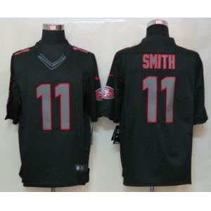 nike nfl jerseys san francisco 49ers #11 smith black[nike impact limited]