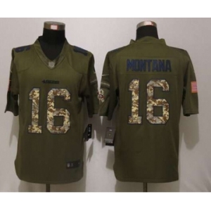 nike nfl jerseys san francisco 49ers #16 montana army green[nike Limited Salute To Service]