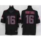 nike nfl jerseys san francisco 49ers #16 montana black[nike limited]