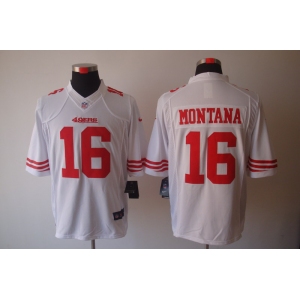 nike nfl jerseys san francisco 49ers #16 montana white[nike limited]