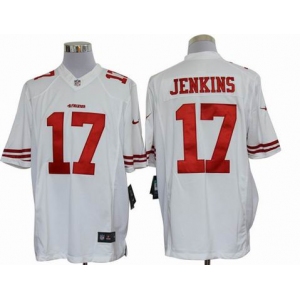 nike nfl jerseys san francisco 49ers #17 jenkins white[nike limited]