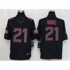 nike nfl jerseys san francisco 49ers #21 gore black[nike limited]