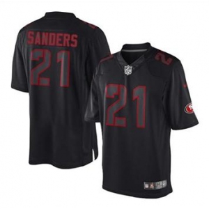 nike nfl jerseys san francisco 49ers #21 sanders black[nike impact limited][sanders]