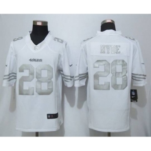 nike nfl jerseys san francisco 49ers #28 hyde white platinum[nike Limited]