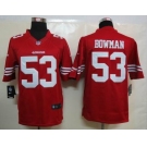 nike nfl jerseys san francisco 49ers #53 bowman red[nike limited]