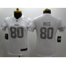 Nike Women San Francisco 49ers #80 Jerry Rice Platinum White Jerseys