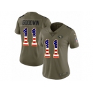 Women Nike San Francisco 49ers #11 Marquise Goodwin Limited Olive USA Flag 2017 Salute to Service NFL Jersey