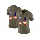 Women Nike San Francisco 49ers #14 Y.A. Tittle Limited Olive USA Flag 2017 Salute to Service NFL Jersey
