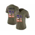 Women Nike San Francisco 49ers #21 Deion Sanders Limited Olive USA Flag 2017 Salute to Service NFL Jersey