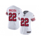 Women Nike San Francisco 49ers #22 Matt Breida White Rush Stitched NFL Vapor Untouchable Limited Jersey