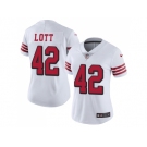 Women Nike San Francisco 49ers #42 Ronnie Lott White Rush Stitched NFL Vapor Untouchable Limited Jersey