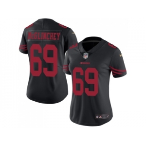 Women Nike San Francisco 49ers #69 Mike McGlinchey Black Stitched NFL Limited Rush Jersey