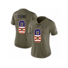 Women Nike San Francisco 49ers #8 Steve Young Limited Olive USA Flag 2017 Salute to Service NFL Jersey
