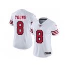 Women Nike San Francisco 49ers #8 Steve Young White Rush Stitched NFL Vapor Untouchable Limited Jersey