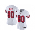 Women Nike San Francisco 49ers #80 Jerry Rice White Rush Stitched NFL Vapor Untouchable Limited Jersey