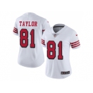 Women Nike San Francisco 49ers #81 Trent Taylor White Rush Stitched NFL Vapor Untouchable Limited Jersey