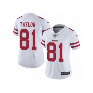 Women Nike San Francisco 49ers #81 Trent Taylor White Vapor Untouchable Limited Player NFL Jersey
