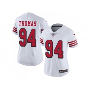 Women Nike San Francisco 49ers #94 Solomon Thomas White Rush Stitched NFL Vapor Untouchable Limited Jersey