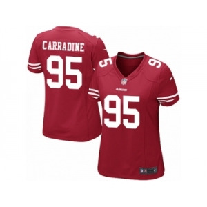 Women Nike San Francisco 49ers #95 Tank Carradine Game Red Team Color NFL Jersey
